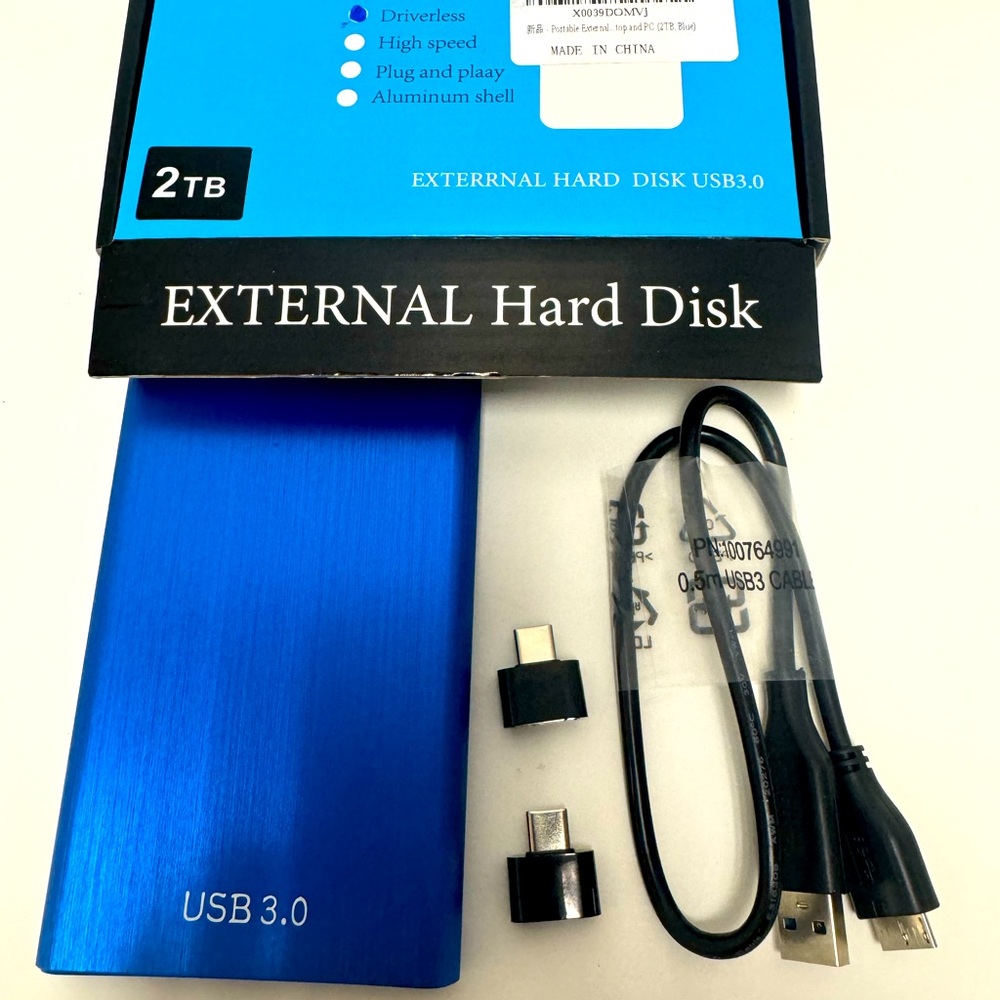 2TB External Metal Hard Drive Mobile Hard Disk Storage New